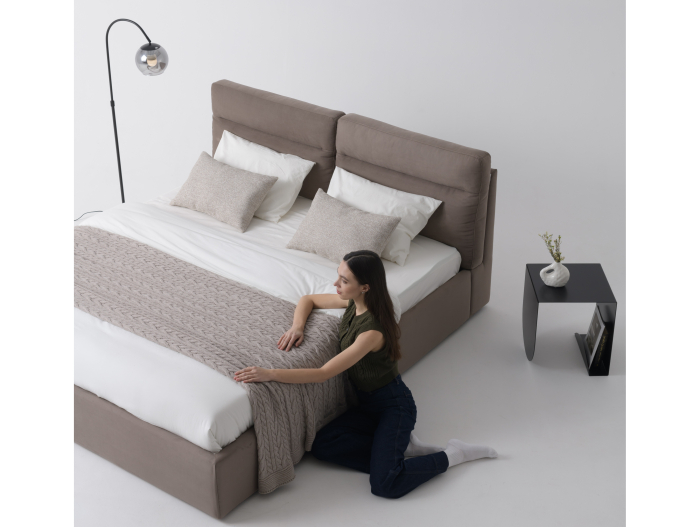 Pat tapitat Vancouver cu tablie inalta ultra-comfortabila, lada depozitare, somiera metalica, picioare plastic 3cm, laterale dehusabile, stil contemporan, personalizabil [5]