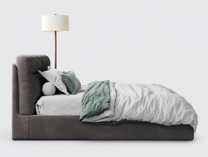 Pat tapitat Vancouver cu tablie inalta ultra-comfortabila, lada depozitare, somiera metalica, picioare plastic 3cm, laterale dehusabile, stil contemporan, personalizabil [11]