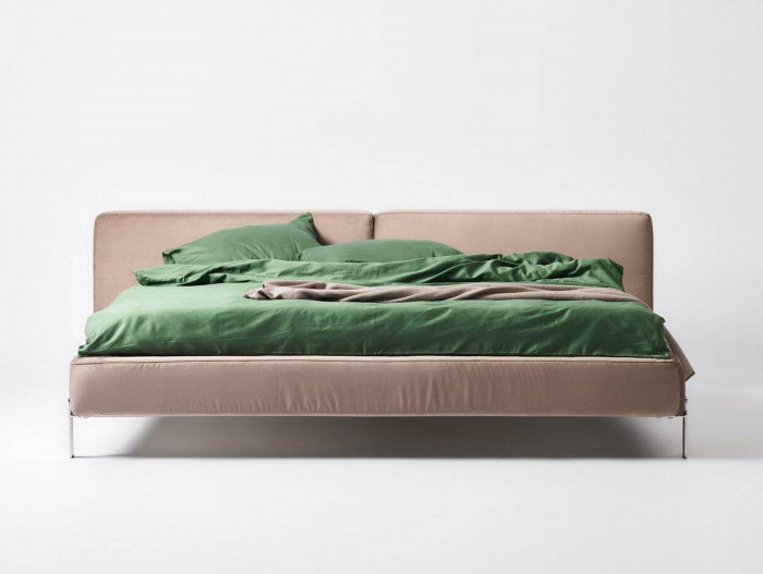 Pat tapitat Vogue, tablie inalta capitonata, somiera metalica, picioare inox 14cm, laterale dehusabile, stil contemporan, personalizabil [4]