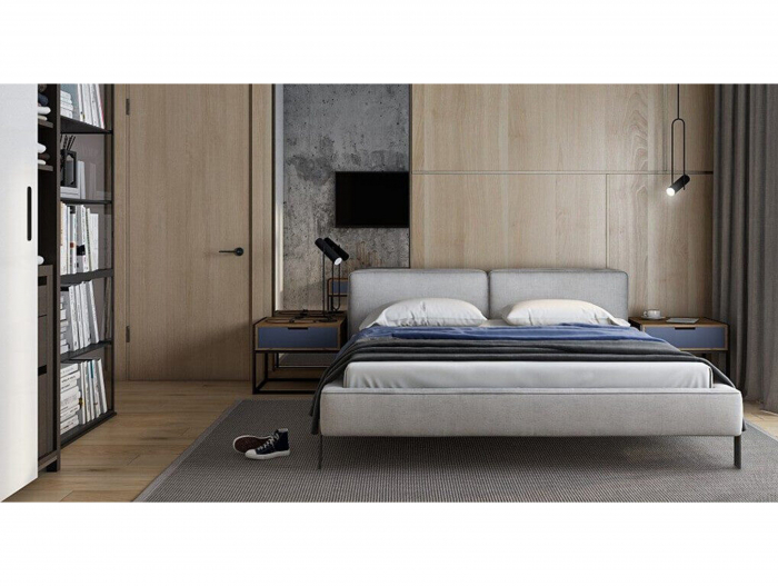 Pat tapitat Vogue, tablie inalta capitonata, somiera metalica, picioare inox 14cm, laterale dehusabile, stil contemporan, personalizabil [28]