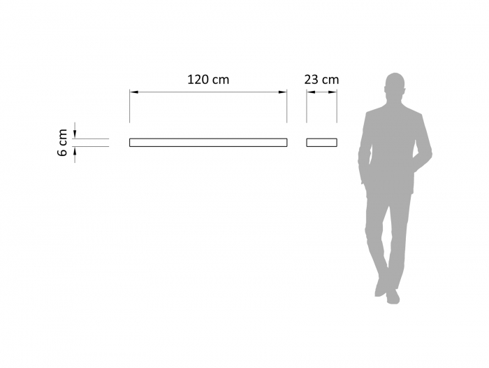 Polita de perete Wally 120cm, lemn masiv, multiple finisaje disponibile, stil minimalist [6]