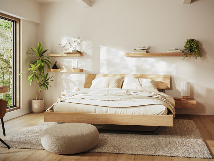 Polita de perete Wally 120cm, lemn masiv, multiple finisaje disponibile, stil minimalist [13]
