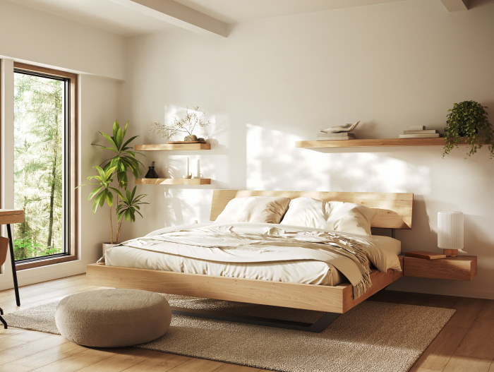Polita de perete Wally 120cm, lemn masiv, multiple finisaje disponibile, stil minimalist [12]