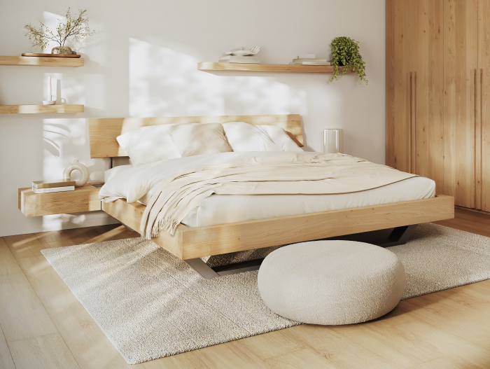 Polita de perete Wally 80cm, lemn masiv, multiple finisaje disponibile, stil minimalist [14]