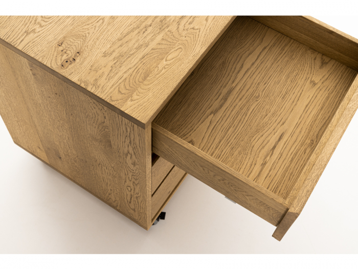 Rollbox 3 sertare Atlas, compatibil cu birourile Atlas, lemn de stejar, rotile tip castor, feronerie cu amortizare, multiple finisaje disponibile, stil minimalist [14]