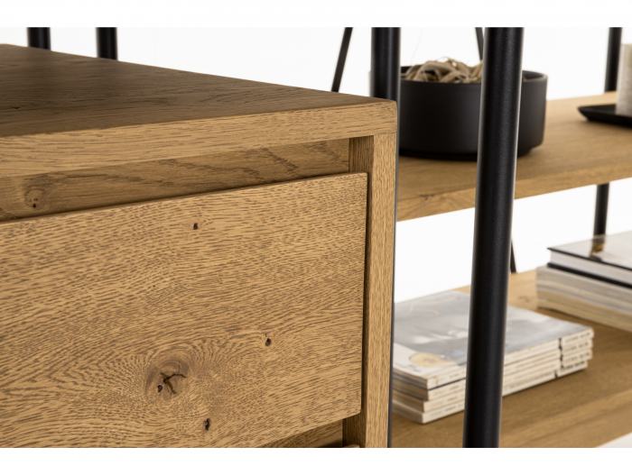 Rollbox 3 sertare Atlas, compatibil cu birourile Atlas, lemn de stejar, rotile tip castor, feronerie cu amortizare, multiple finisaje disponibile, stil minimalist [11]