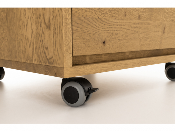 Rollbox 3 sertare Atlas, compatibil cu birourile Atlas, lemn de stejar, rotile tip castor, feronerie cu amortizare, multiple finisaje disponibile, stil minimalist [8]