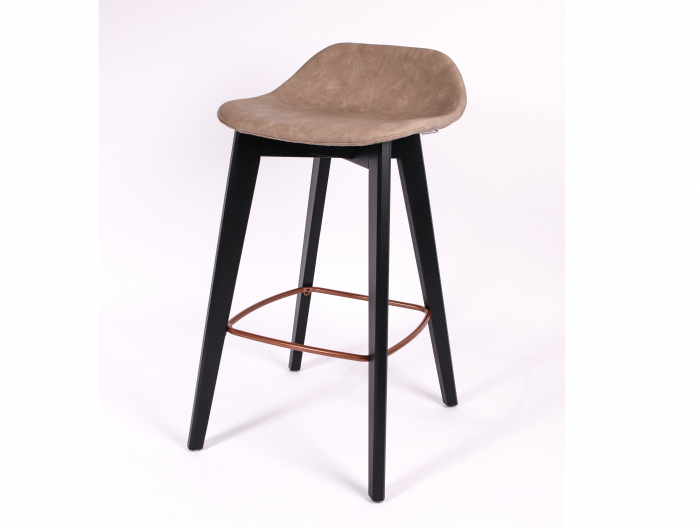 Scaun bar H65cm Amelia, tapitat, personalizabil, lemn masiv stejar, stil contemporan, tapiterie stofa sau piele [6]