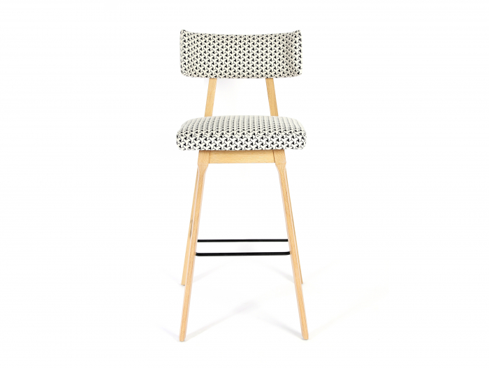 Scaun bar H75cm Chloe, tapitat, personalizabil, lemn masiv stejar, stil contemporan, tapiterie stofa sau piele [5]