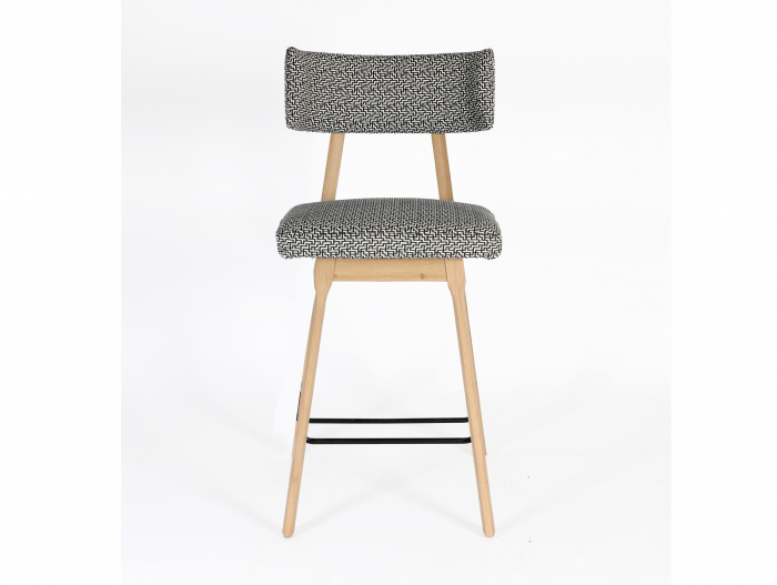 Scaun bar H75cm Chloe, tapitat, personalizabil, lemn masiv stejar, stil contemporan, tapiterie stofa sau piele [2]