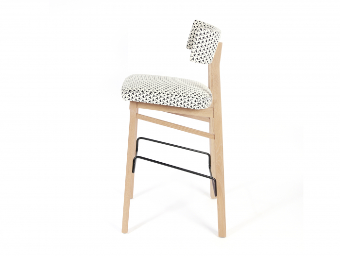 Scaun bar H75cm Chloe, tapitat, personalizabil, lemn masiv stejar, stil contemporan, tapiterie stofa sau piele [7]