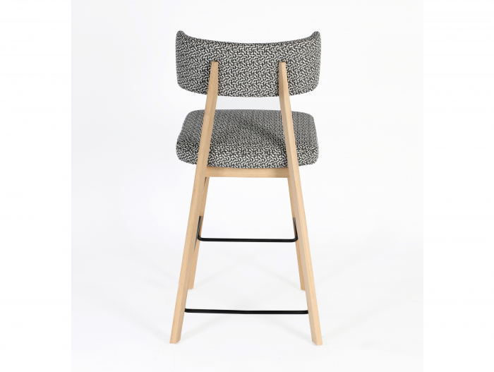 Scaun bar H75cm Chloe, tapitat, personalizabil, lemn masiv stejar, stil contemporan, tapiterie stofa sau piele [4]
