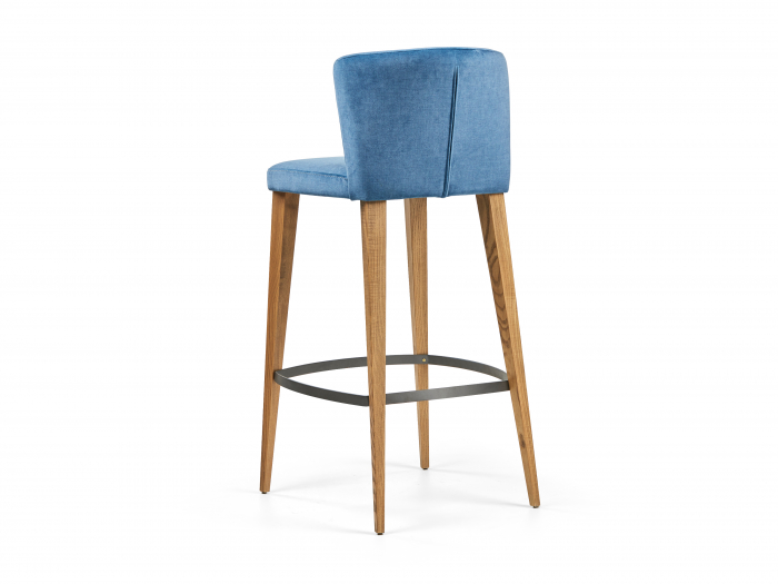 Scaun bar Jewel, tapitat, personalizabil, picioare lemn masiv si otel, stil modern, tapiterie stofa [2]