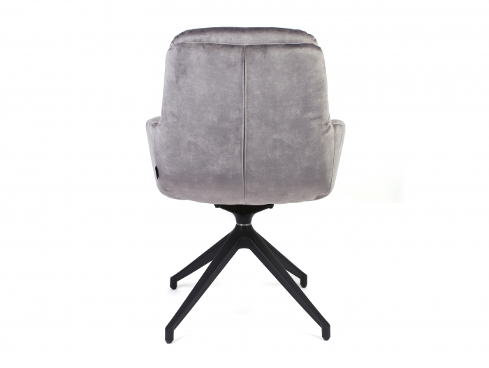 Scaun cu brate rotativ Johan Pro, tapitat, personalizabil, picioare metalice, scoica lemn masiv, stil contemporan, tapiterie stofa sau piele [3]