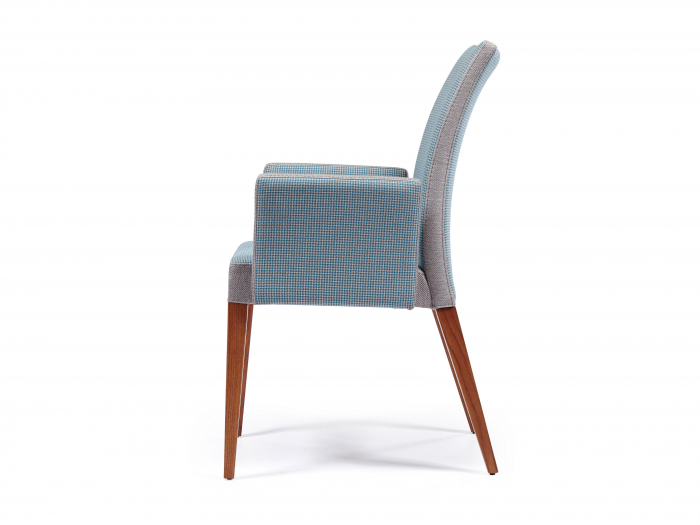 Scaun cu brate Milano, tapitat, personalizabil, picioare lemn masiv, stil modern, tapiterie stofa [3]