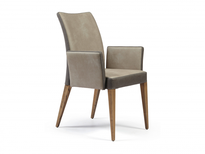 Scaun cu brate Milano, tapitat, personalizabil, picioare lemn masiv, stil modern, tapiterie stofa [4]