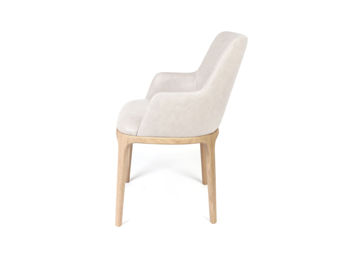 Scaun cu brate Movano, tapitat, personalizabil, picioare lemn masiv, scoica lemn masiv, stil contemporan, tapiterie stofa sau piele [5]