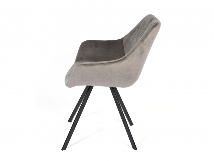 Scaun cu brate Simon, tapitat, personalizabil, picioare metalice, scoica lemn masiv, stil contemporan, tapiterie stofa sau piele [12]