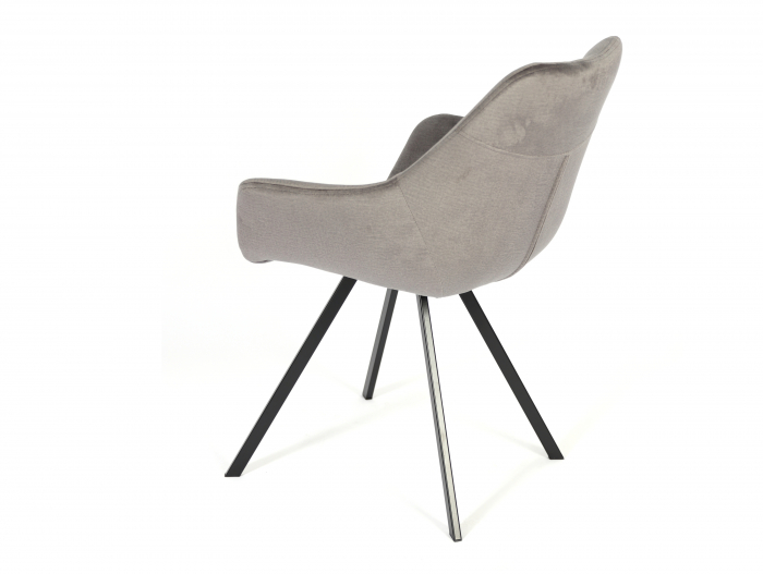 Scaun cu brate Simon, tapitat, personalizabil, picioare metalice, scoica lemn masiv, stil contemporan, tapiterie stofa sau piele [14]