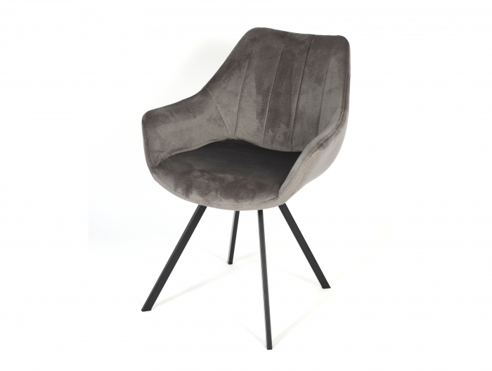Scaun cu brate Simon, tapitat, personalizabil, picioare metalice, scoica lemn masiv, stil contemporan, tapiterie stofa sau piele [11]