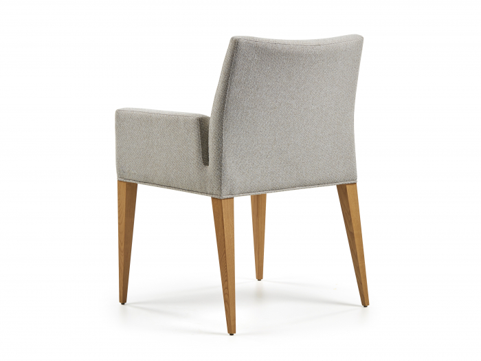 Scaun cu brate Turin, tapitat, personalizabil, picioare lemn masiv, stil modern, tapiterie stofa [2]