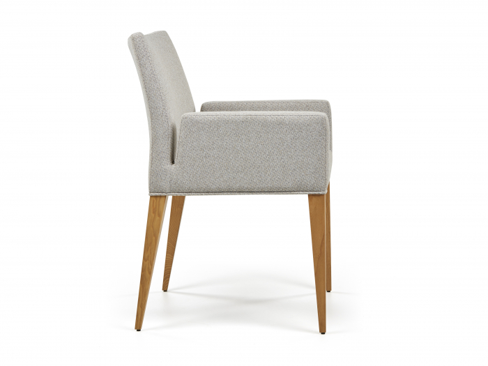 Scaun cu brate Turin, tapitat, personalizabil, picioare lemn masiv, stil modern, tapiterie stofa [3]