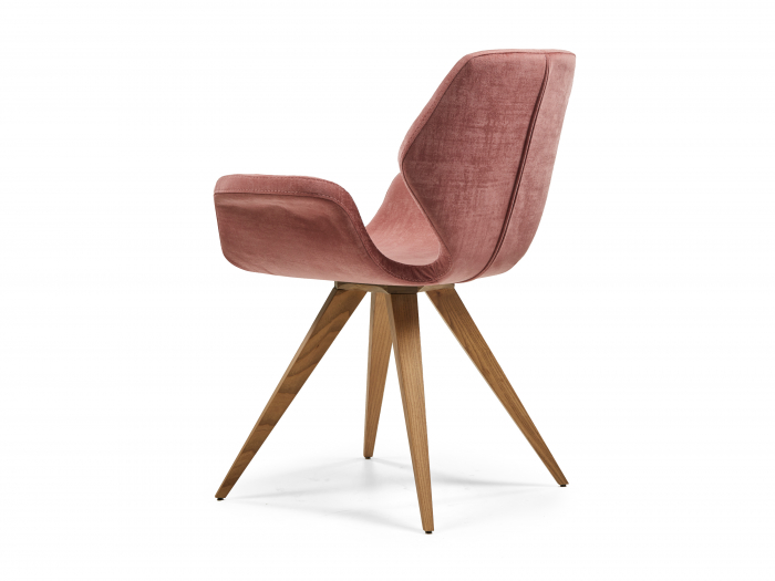Scaun cu brate Yves, tapitat, personalizabil, picioare lemn masiv, stil modern, tapiterie stofa [2]