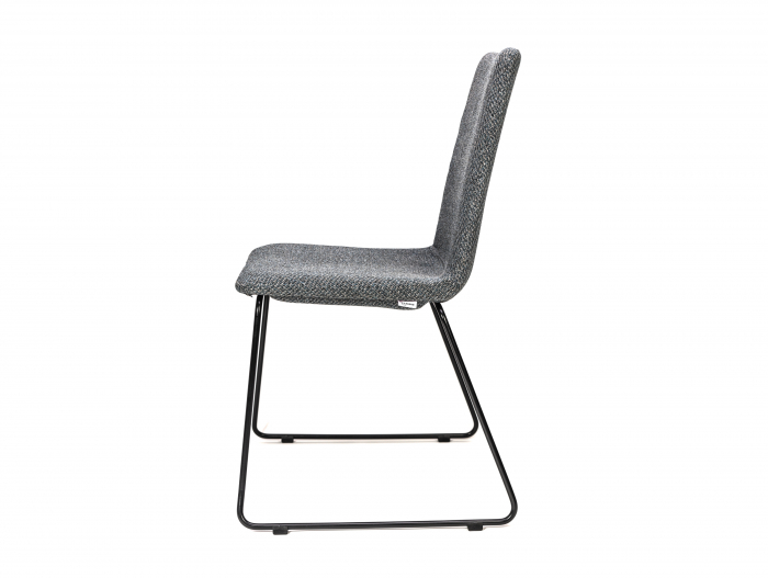 Scaun minimalist stivuibil Lara, tapitat, personalizabil, picioare metal, scoica lemn masiv, stil contemporan, tapiterie stofa sau piele [5]