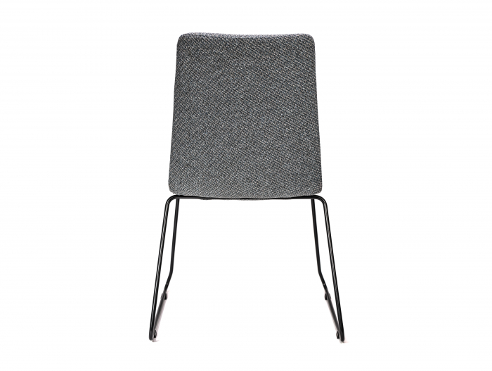 Scaun minimalist stivuibil Lara, tapitat, personalizabil, picioare metal, scoica lemn masiv, stil contemporan, tapiterie stofa sau piele [6]