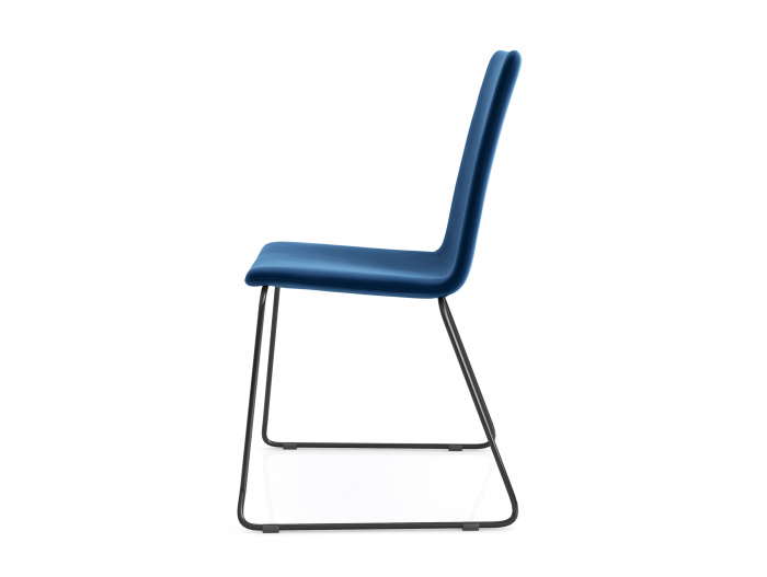 Scaun minimalist stivuibil Lara, tapitat, personalizabil, picioare metal, scoica lemn masiv, stil contemporan, tapiterie stofa sau piele [3]