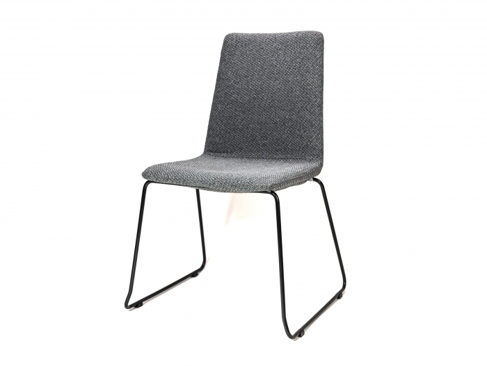 Scaun minimalist stivuibil Lara, tapitat, personalizabil, picioare metal, scoica lemn masiv, stil contemporan, tapiterie stofa sau piele [4]