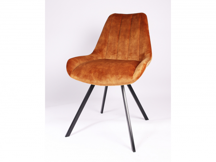 Scaun Simon, tapitat, personalizabil, picioare metalice, scoica lemn masiv, stil contemporan, tapiterie stofa sau piele [3]