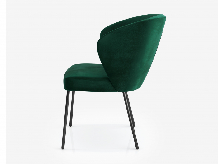 Scaun Stella, tapitat, personalizabil, picioare metalice, scoica lemn masiv, stil contemporan, tapiterie stofa sau piele [4]