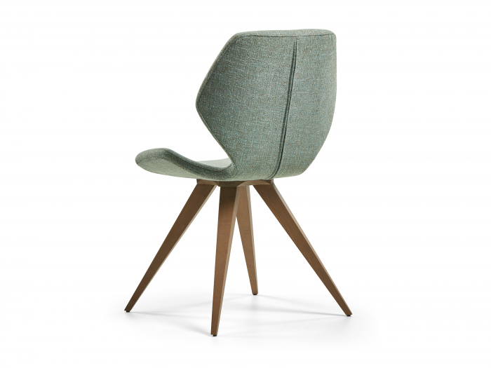 Scaun minimalist Yves, tapitat, personalizabil, picioare lemn masiv, stil modern, tapiterie stofa [2]