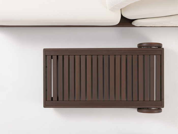 Sezlong pentru plaja cu spatar reglabil Portofino 100-150cm, personalizabil, stil contemporan, lemn masiv, stofa pentru uz exterior [23]