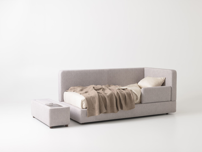 Taburet tapitat Soft 114x40cm, cu spatiu de depozitare, tapitat, personalizabil, stil minimalist [7]