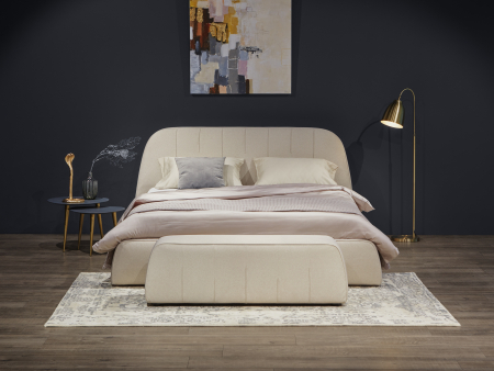 Bancheta dormitor Hanni 129cm, tapitata, personalizabila, picioare plastic 2cm, stil contemporan [2]