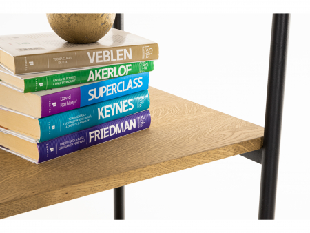 Biblioteca Atlas 100cm, modulara, lemn masiv de stejar si otel, multiple finisaje disponibile, stil minimalist [9]