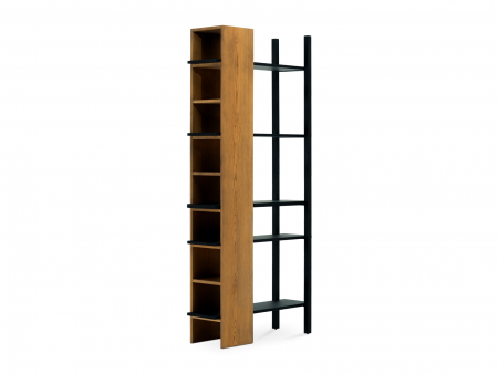 Biblioteca Phoenix 100cm, lemn masiv de stejar, dublu-fata, multiple finisaje disponibile, stil contemporan [3]