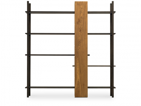 Top vanzari in ultimele luni - Biblioteca Phoenix 210cm, lemn masiv de stejar, dublu-fata, multiple finisaje disponibile, stil contemporan
