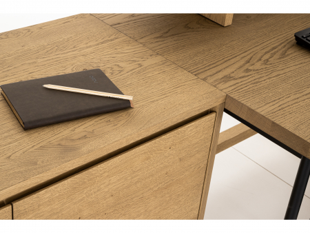 Birou Atlas 160cm, modular, lemn masiv si otel, multiple finisaje disponibile, stil minimalist [5]