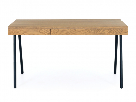 Birou 3 sertare Soho 140cm, lemn de stejar si otel, multiple finisaje disponibile, stil contemporan [6]