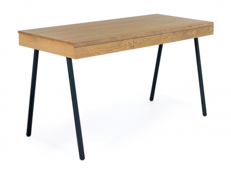 Birou 3 sertare Soho 140cm, lemn de stejar si otel, multiple finisaje disponibile, stil contemporan [8]