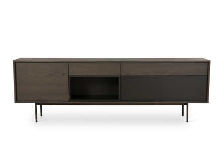 Bufet 2 usi 2 sertare Treviso 240cm, lemn de stejar, picioare metalice, feronerie cu amortizare, multiple finisaje disponibile, stil contemporan [1]