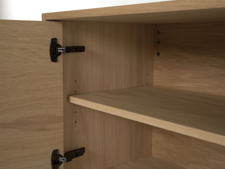 Bufet 2 usi 2 sertare Treviso 240cm, lemn de stejar, picioare metalice, feronerie cu amortizare, multiple finisaje disponibile, stil contemporan [12]