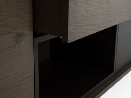 Bufet 2 usi 2 sertare Treviso 240cm, lemn de stejar, picioare metalice, feronerie cu amortizare, multiple finisaje disponibile, stil contemporan [35]