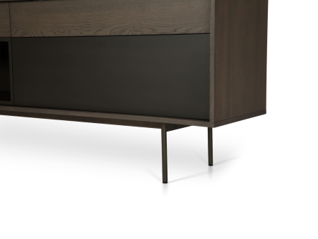 Bufet 2 usi 2 sertare Treviso 240cm, lemn de stejar, picioare metalice, feronerie cu amortizare, multiple finisaje disponibile, stil contemporan [44]