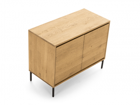 Bufet 2 usi Atlas 100cm, modular, lemn masiv de stejar, picioare metalice, feronerie cu amortizare, multiple finisaje disponibile, stil minimalist [9]