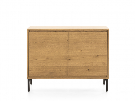 Bufet 2 usi Atlas 100cm, modular, lemn masiv de stejar, picioare metalice, feronerie cu amortizare, multiple finisaje disponibile, stil minimalist [3]