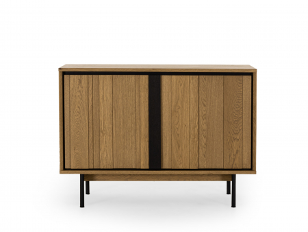 Bufet 2 usi Raya 116cm, lemn de stejar, picioare metalice, feronerie cu amortizare, multiple finisaje disponibile, stil contemporan [4]